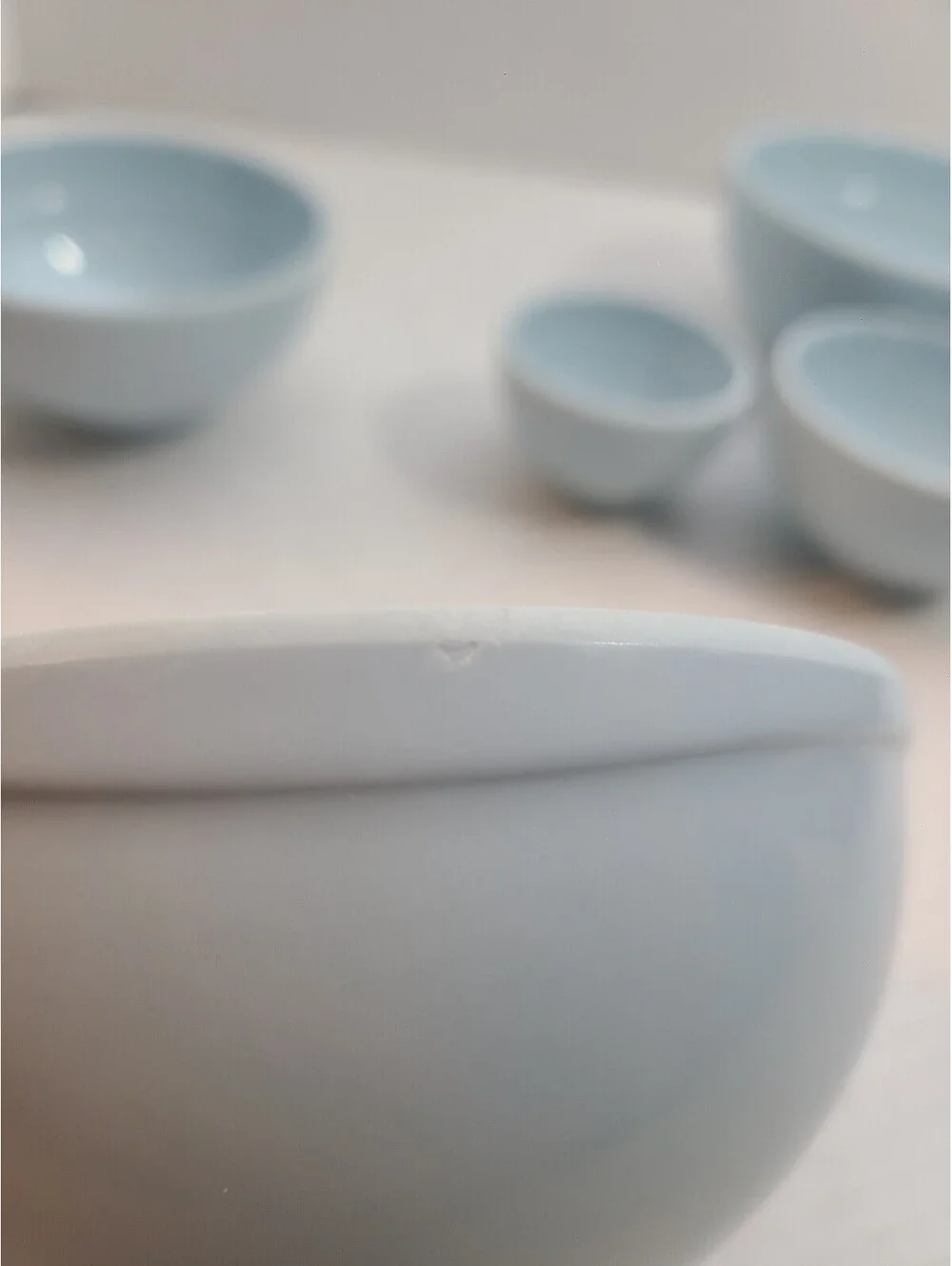 Set of 5 Melamine Light Blue Measuring Cup Nesting Bowls